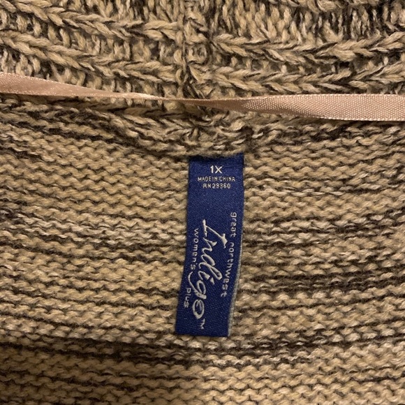 Women's Indigo Waterfall Draped Knitted Vest Sz 1X - Picture 2 of 4